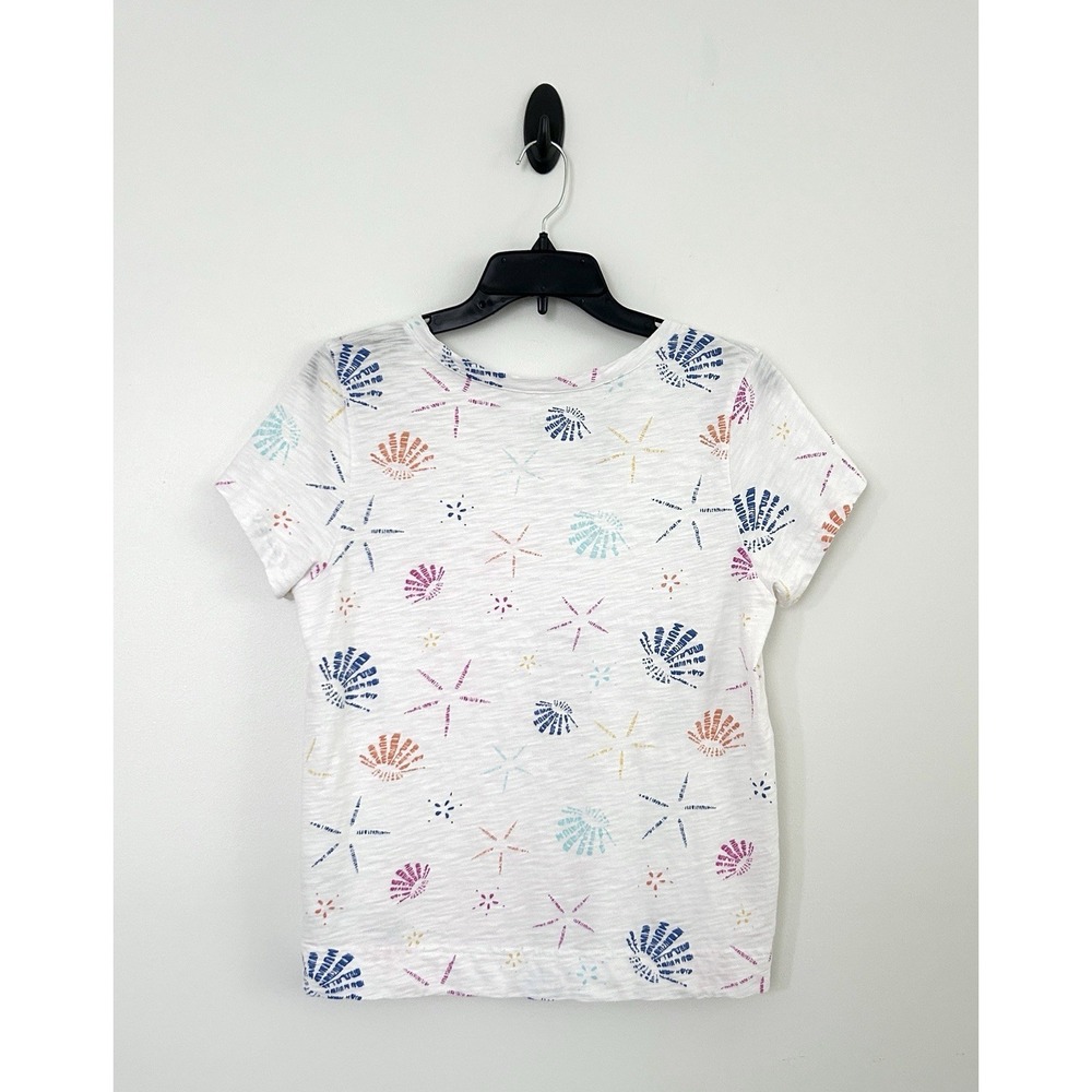 Escape by Habitat Clothes M White Seashell 100% Cotton Short Sleeve Top NWOT - Picture 3 of 12